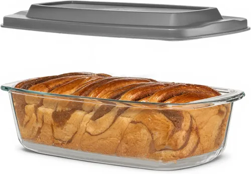 Vista 14 de Razab LARGE 7.6 Cups/1800 ML/1.9 Qt Glass Loaf Pan with Lids - Meatloaf Pan BPA free Airtight Lids Grip Handle Easy Carry, Microwave and Oven Safe