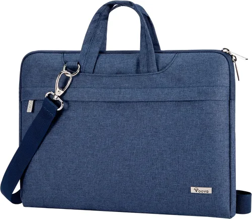 Vista 10 de Voova Bolsa para laptop de 13 14 pulgadas, funda impermeable para computadora con correas para el hombro y asa compatible con MacBook Air 13 Negro