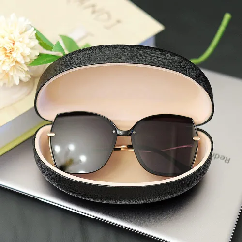 Vista 3 de Funda grande para lentes de sol, carcasa rígida de gran tamaño, funda protectora para gafas de sol y gafas de sol
