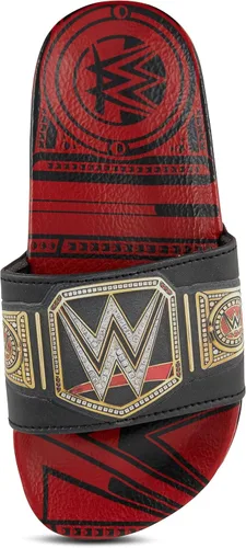 Vista 4 de WWE Sandalias con cinturón de campeonato para niños, John Cena, Roman Reigns, Seth Rollins World Wrestling Champion - Sandalias deslizantes