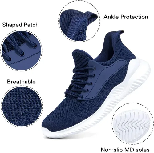 Vista 3 de Akk Zapatos deportivos para caminar para hombre, zapatos deportivos de espuma viscoelástica para correr, para entrenamiento atlético, gimnasio