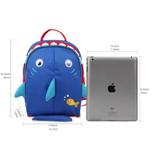 Vista 24 de Yodo, Bolsa para almuerzo aislada y mochila preescolar infantil, con correa de arnés de seguridad para niños o niñas, Dinosaur