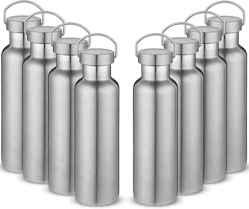 Vista 33 de Volhoply 24 onzas Botella de agua aislada con boca estándar con tapa de combinación de plástico y acero inoxidable, botellas de agua de 304 18/8