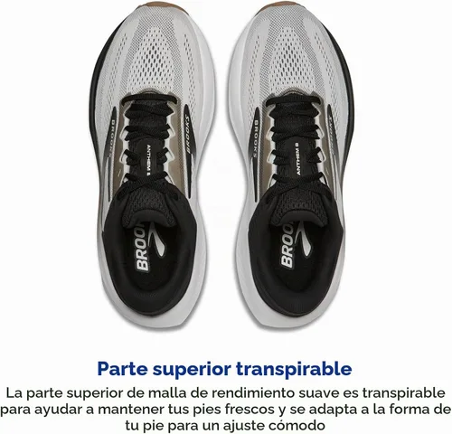 Vista 4 de Brooks Anthem 8 - Tenis de correr para hombre Blanco/Negro/Bronceado
