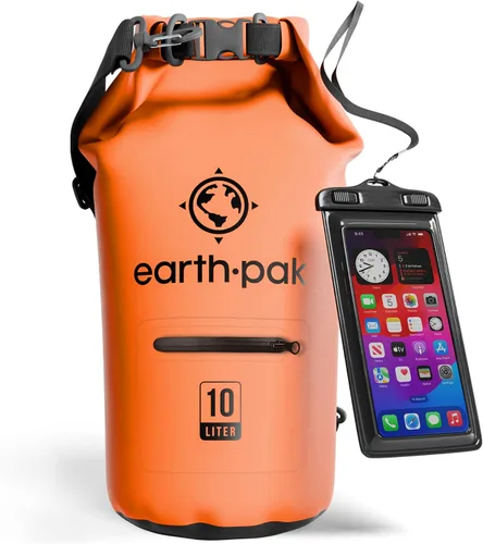 Vista 43 de Earth Pak Bolsa seca impermeable con bolsillo con cremallera, mochila impermeable para mantener el equipo seco