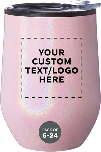 Vista 7 de DISCOUNT PROMOS Vasos de vino personalizados sin tallo de 12 onzas, juego de 6/12/24, paquete a granel personalizado, aislados, perfectos para vino