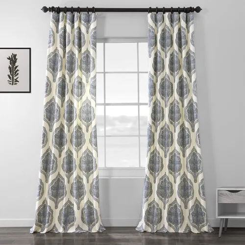 Vista 24 de HPD Half Price Drapes Cortinas florales de algodón de lujo con estampado de 84 pulgadas de largo (1 panel), modernas cortinas de oscurecimiento