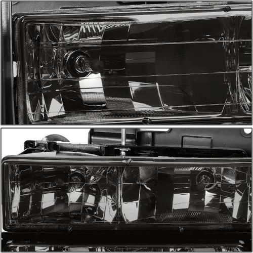 Vista 2 de DNA Motoring Conjunto de faros delanteros (lado del conductor y del pasajero), Compatible con 92-99 Chevy GMC C/K 1500 2500 Suburban Yukon