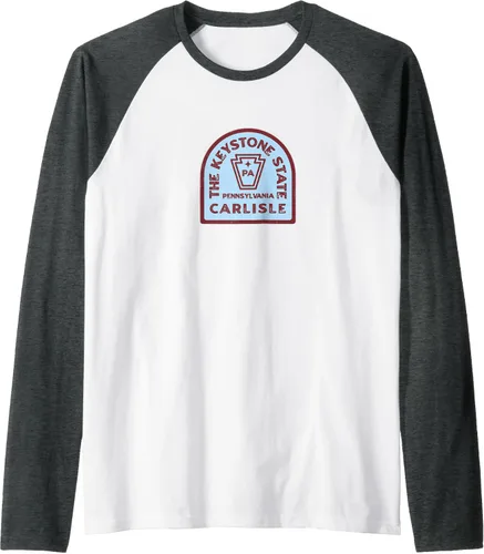 Vista 8 de Carlisle Pennsylvania Keystone State - Camiseta de béisbol raglán, Negro