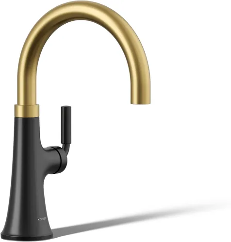 Vista 33 de KOHLER 23767-BL Grifo de tono de barra de cocina de un solo mango, grifo de fregadero de preparación, grifo de barra húmeda, grifo para fregadero