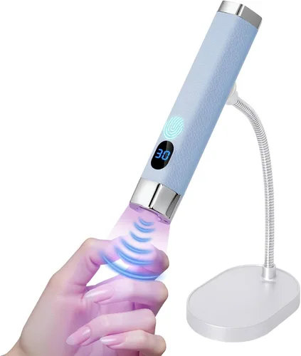 Vista 12 de Mini lámpara de uñas UV de mano, luz de curación flash portátil con soporte magnético mejorado y sensor inteligente, secador de uñas recargable