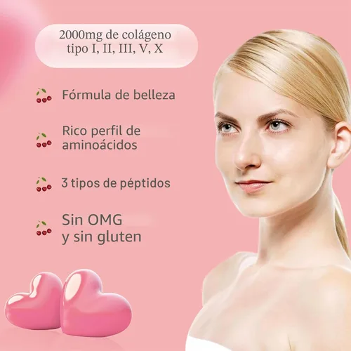 Vista 3 de Polvo de Péptidos de Colágeno Múltiple para Mujeres y Hombres - Tipo I, II, III, V, X - Péptidos de Colágeno Hidrolizados, Apoya la Piel