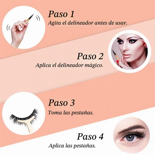 Vista 6 de Delineador de ojos magnético para pestañas postizas, sin necesidad de pegamento, adecuado para ojos sensibles, impermeable y a prueba de aceite