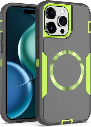 Vista 23 de Diseñada para iPhone 14 Pro, protección magnética contra caídas resistente, compatible con MagSafe, a prueba de polvo, no se decolora, no se pone
