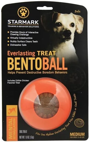 Vista 5 de Starmark Everlasting Treat Bento Ball - Juguete masticable resistente para perros, pequeño