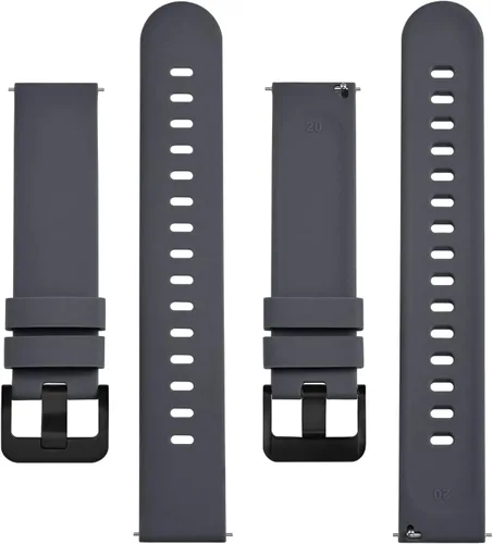 Vista 36 de BISONSTRAP Correas de reloj de silicona, correas de reloj delgadas con liberación rápida, 0.787 in, negro con hebilla negra