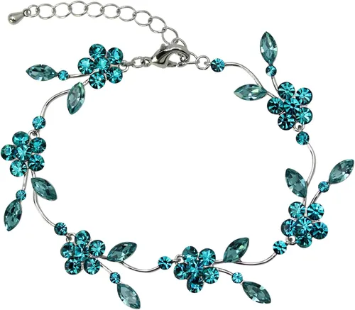 Vista 55 de Faship - Juego de collar y aretes con cristales de imitación florales AB