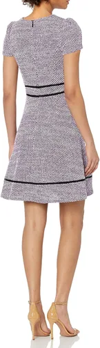 Vista 2 de Karl Lagerfeld Paris Dresses Vestido de tweed ajustado y acampanado para mujer