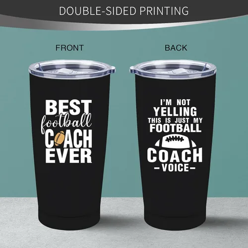 Vista 6 de Regalos de entrenador de fútbol para hombres y mujeres – El mejor entrenador de fútbol – Vaso de apreciación de entrenador, aislamiento de 20 onzas