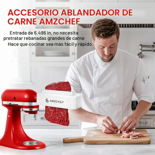 Vista 6 de Accesorio para ablandador de carne para batidoras de pie, color blanco