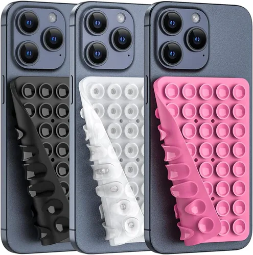 Vista 15 de Soporte de teléfono con succión de silicona de doble cara, accesorio de silicona para iPhone y Android, soporte para teléfono de ducha con espejo