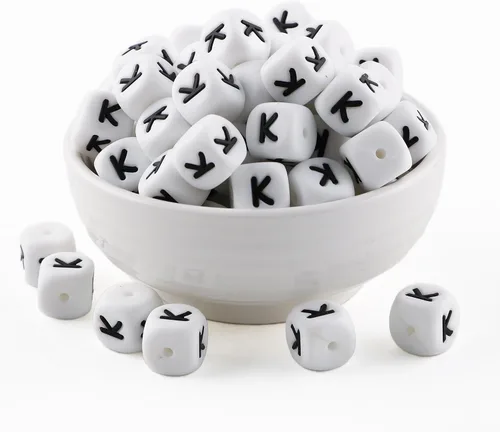 Vista 27 de Cuentas de silicona de corazón cuadrado blanco de 0.472 pulgadas, 20 cuentas de silicona con números de corazón para hacer llaveros, ideal