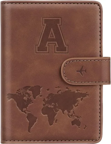 Vista 13 de Funda para Pasaporte Personalizada con Letra de la A a la Z, Billetera de Viaje con Bloqueo RFID, Funda para Pasaporte, Estuche para Pasaporte