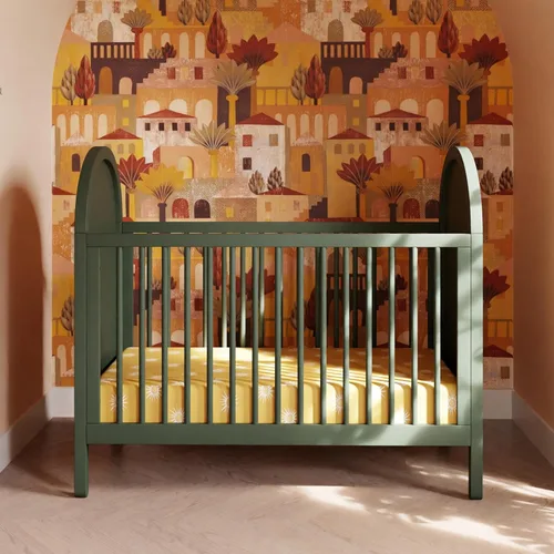 Vista 2 de Babyletto Bondi Cane - Cuna convertible 3 en 1, color verde bosque