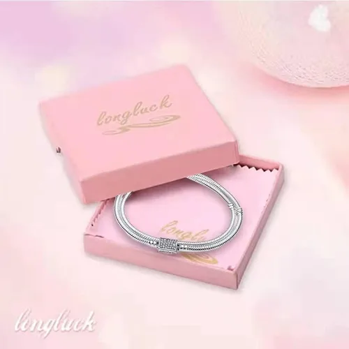 Vista 7 de LONGLUCK Pulsera auténtica que se adapta a la mayoría de los dijes, cadena de serpiente de plata de ley 925 y oro rosa, con cierre redondo