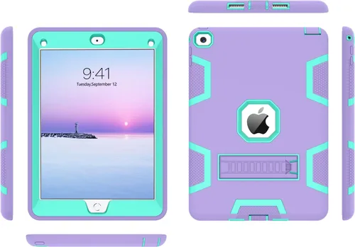Vista 9 de BENTOBEN Funda para iPad Air 2, iPad Air de 2ª generación, 3 en 1, resistente a prueba de golpes, soporte protector para niños, niñas, mujeres