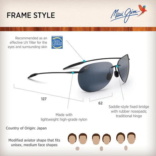 Vista 6 de Maui Jim Gafas de sol polarizadas Sugar Beach sin montura para hombre y mujer