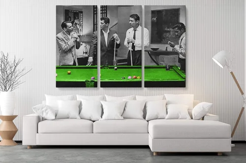 Vista 7 de Blaze Canvas Rat Pack Playin Pool - Lienzo decorativo para pared (3 piezas, mediano)