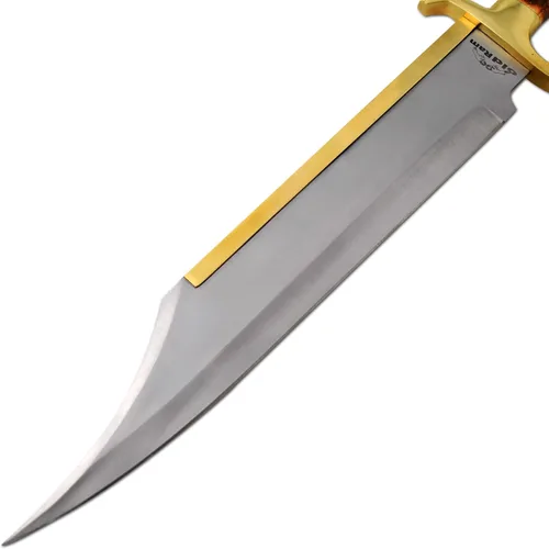 Vista 3 de Cuchillo de caza de mango de cuerno de ciervo de Montana de corona real hecho a mano de encargo