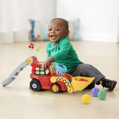 Vista 6 de VTech Pop-a-Balls - Bulldozer Push and Pop Exclusiva de Amazon, Rojo