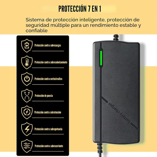 Vista 7 de Cargador de batería LiFePO4 de 14.6V 10A para baterías de fosfato de hierro y litio de 12 V, carga rápida, alta eficiencia, indicador LED, diseño