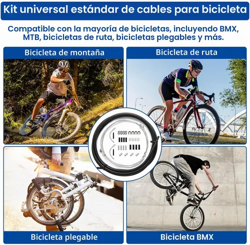 Vista 7 de Kit universal de carcasa de cable de freno y desviador de cambio, línea de transmisión de bicicleta estándar con tapas de extremo de cable