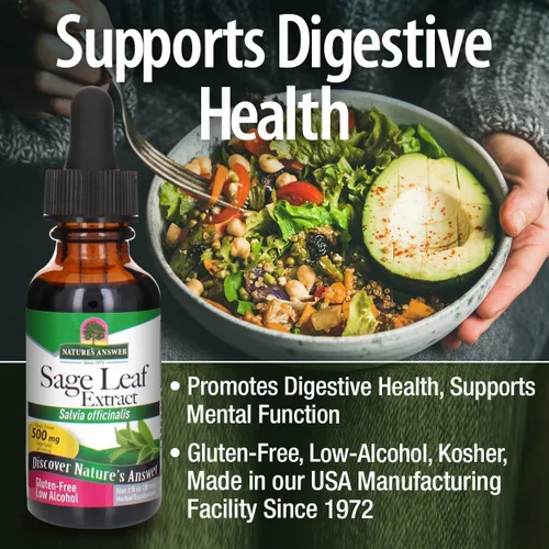 Vista 3 de Nature 's Respuesta Sage Leaf con orgánico Alcohol, 1-Fluid onza