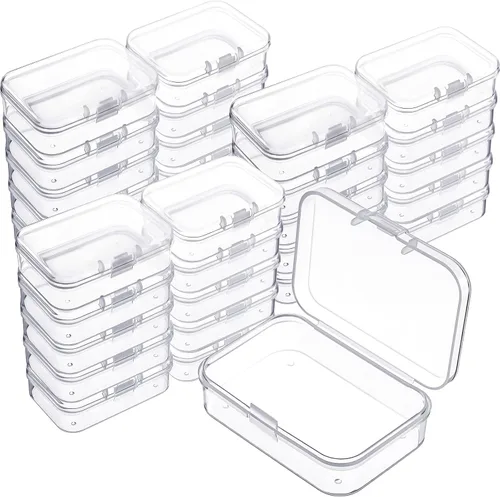 Vista 26 de 6 piezas de mini contenedores de almacenamiento de cuentas de plástico transparente para recolectar artículos pequeños, cuentas, joyas, tarjetas