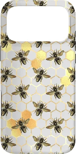 Vista 21 de iPhone 12 Pro Max Bumble Bee - Honeycomb Apicultor amarillo Abeja patrón caso