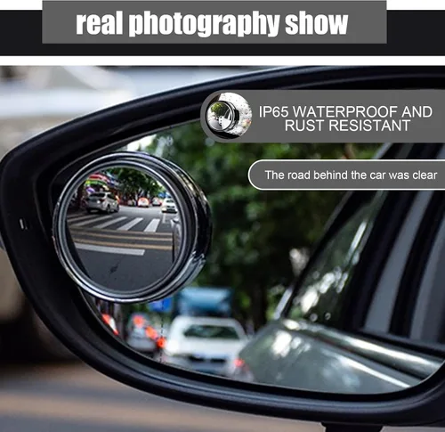 Vista 6 de 2 espejos auxiliares de punto ciego para marcha atrás para automóvil, rotación de 360°, de definición Hgh, cristal de visión trasera, espejo redondo