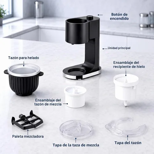 Vista 5 de Máquina para hacer helados y máquina de hielo afeitado, máquina