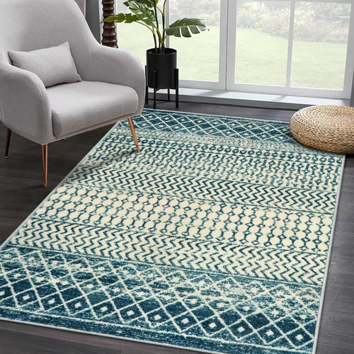 Vista 33 de Alfombra marroquí de área de 2x3 pies, color negro desgastado, alfombra de entrada antideslizante pequeña, suave, de pelo bajo, lavable, tapete