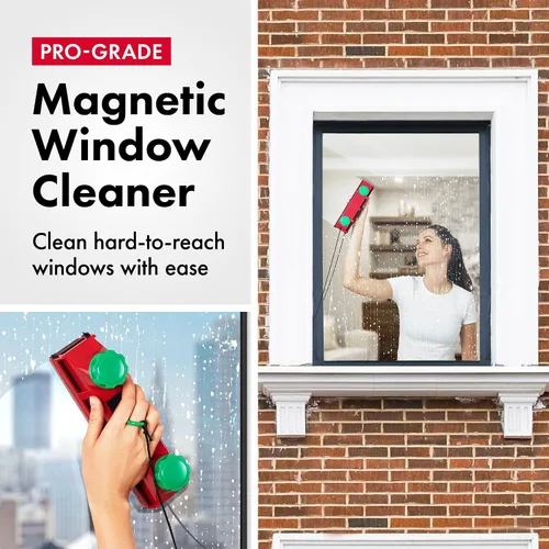 Vista 2 de Tyroler - Herramienta de limpieza magnética de ventanas La herramienta de limpieza de ventanas de doble cara Glider D4 se adapta a ventanas de 0.1