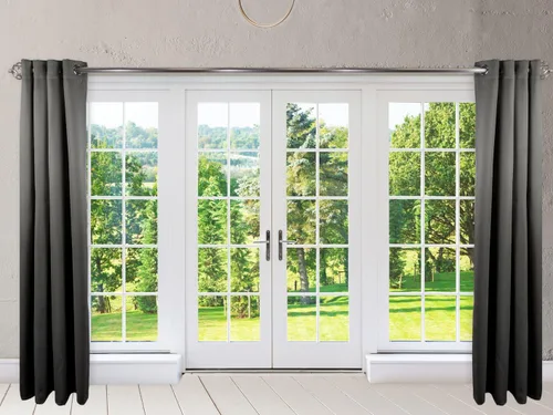 Vista 9 de Rod Desyne Cortina opaca con aislamiento térmico para ventana con ojales de metal, 96 x 96 pulgadas, color negro, 1 panel