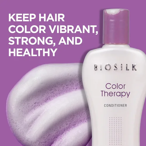 Vista 2 de BioSilk Acondicionador de terapia de color, repone la humedad mientras protege el color, mejora la vitalidad y el brillo, sin sulfatos, parabenos ni