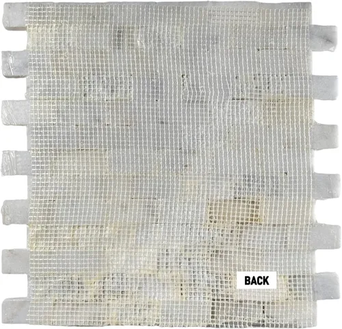 Vista 4 de Tenedos Azulejo de mosaico de mármol de Carrara blanco italiano con cara dividida de 1 x 2 para cocina, baño, pared, chimenea, acento envolvente