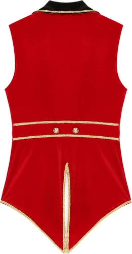 Vista 3 de Sywiyi Ringmaster - Chaqueta de disfraz de Circus Ringleader para mujer, chaqueta de disfraz con borlas en la parte delantera abierta, abrigo