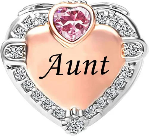 Vista 2 de Dijes de cuentas de amor con forma de corazón de oro rosa, compatible con pulseras Pandora, joyería de cumpleaños