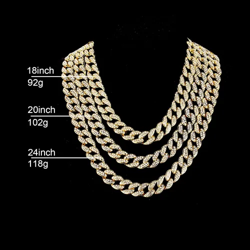 Vista 7 de Saintda Juego de cadena y pulsera de eslabones cubanos para hombres y mujeres, regalo de diamantes brillantes para niños, joyería de rapero hip hop
