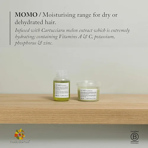 Vista 6 de Davines Champú MOMO, limpiador hidratante suave para cabello seco y deshidratado, añade suavidad y brillo